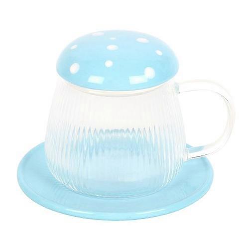 Something Different Mushroom Glass Mug & Saucer