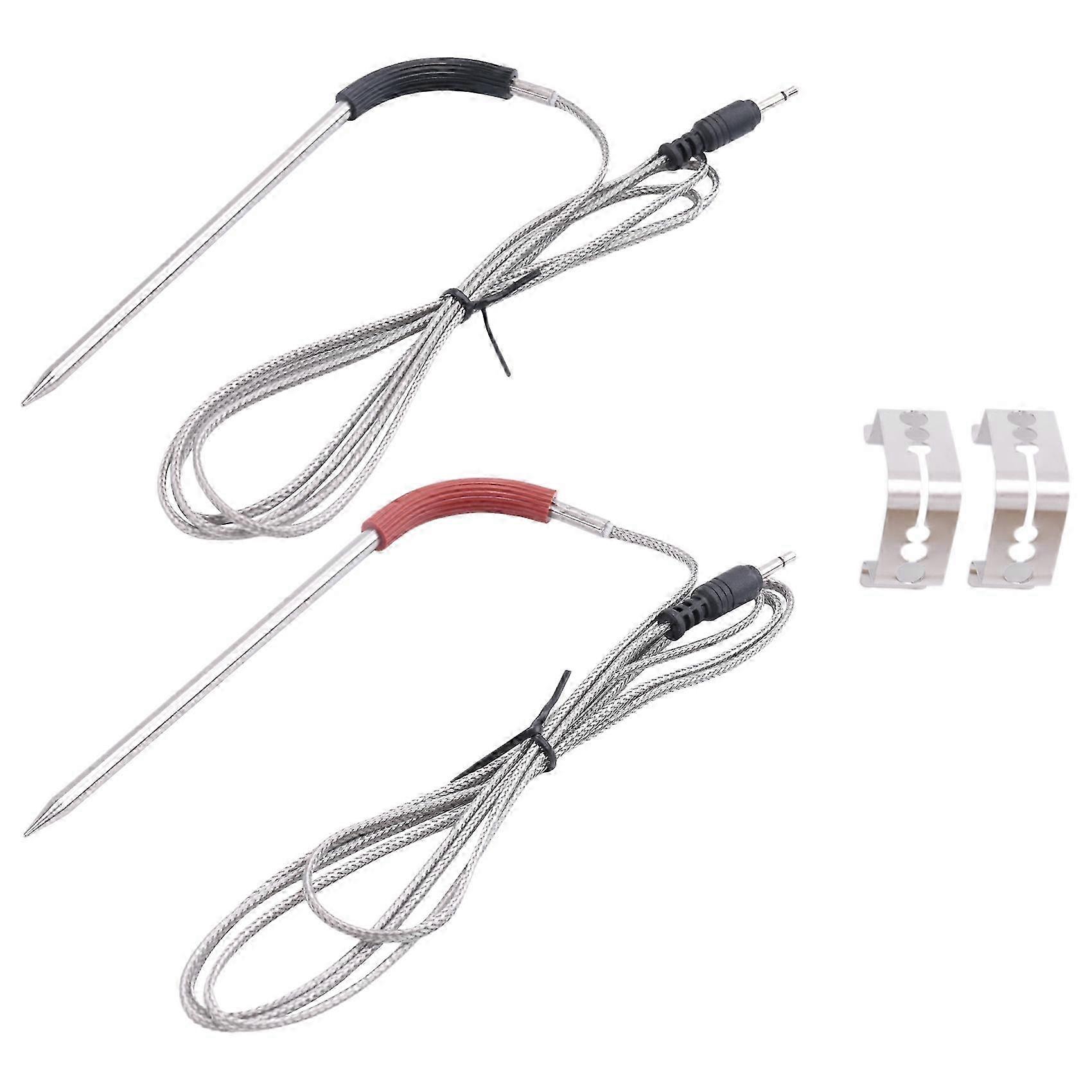 2-Pack Repalcement Meat Probe for Weber Grill and Smoker,Temperature Probe with Probe Clip AccessoriesSilver SZRH A-F