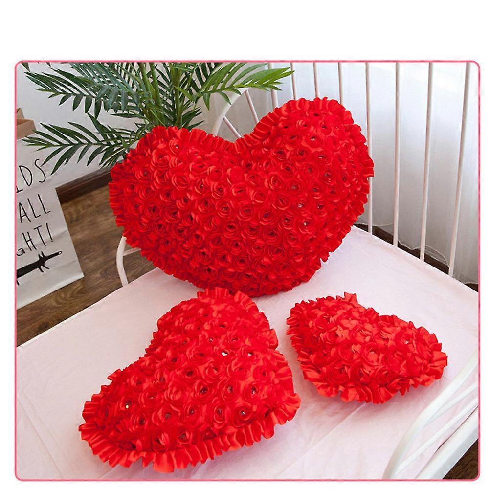 Red Plush Back Cushion with Premium PP Cotton for Home Decoration and Valentine's Day Gift 39x50cm
