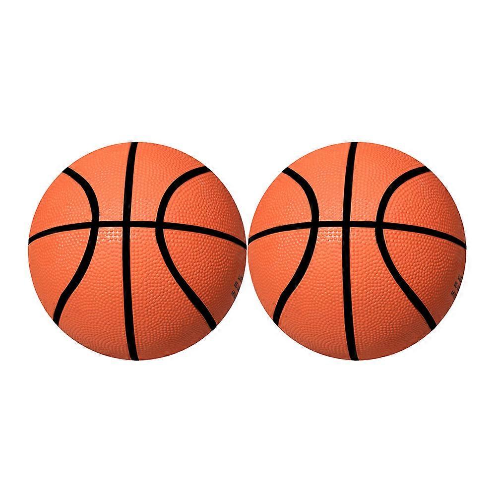 2 Pcs Mini Inflatable Rubber Basketballs for Parent Child Interactive Play, Educational Game for Boys, Orange, One Size