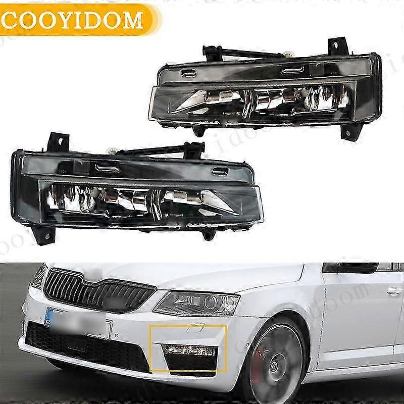 2025 Headllight Front DRL Daytime Running Light Fog Lamp Fog Light For Skoda Octavia A7 Sedan RS Combi RS 2013 2014 2015 2016 2017