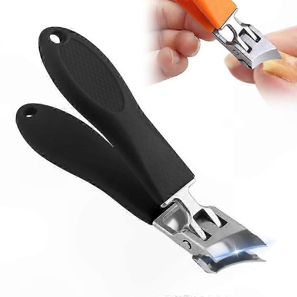 Ciseaux à ongles à mâchoire large pour la coupe des ongles des doigts et des orteils, adaptés à un usage domestique par tous les âges (noir)