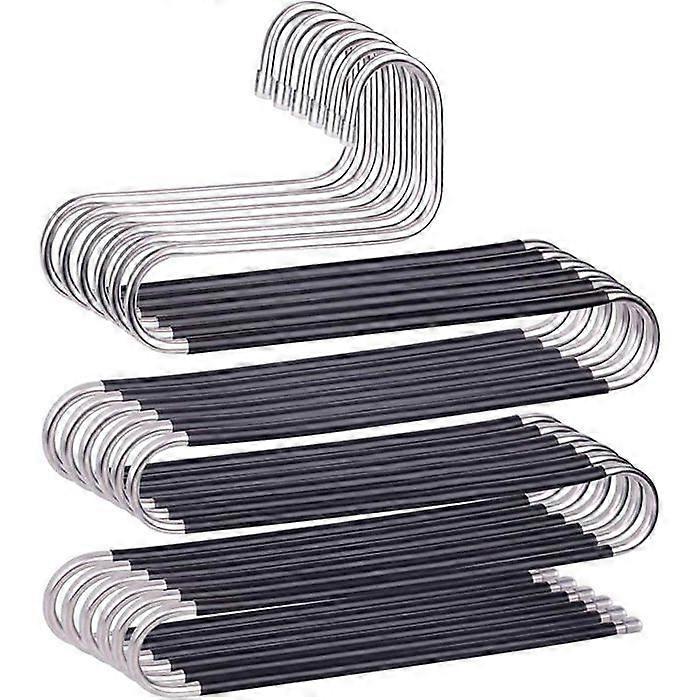 Stainless Steel Trouser Hangers Multifunctional Space Saving Pants Hangers-Black