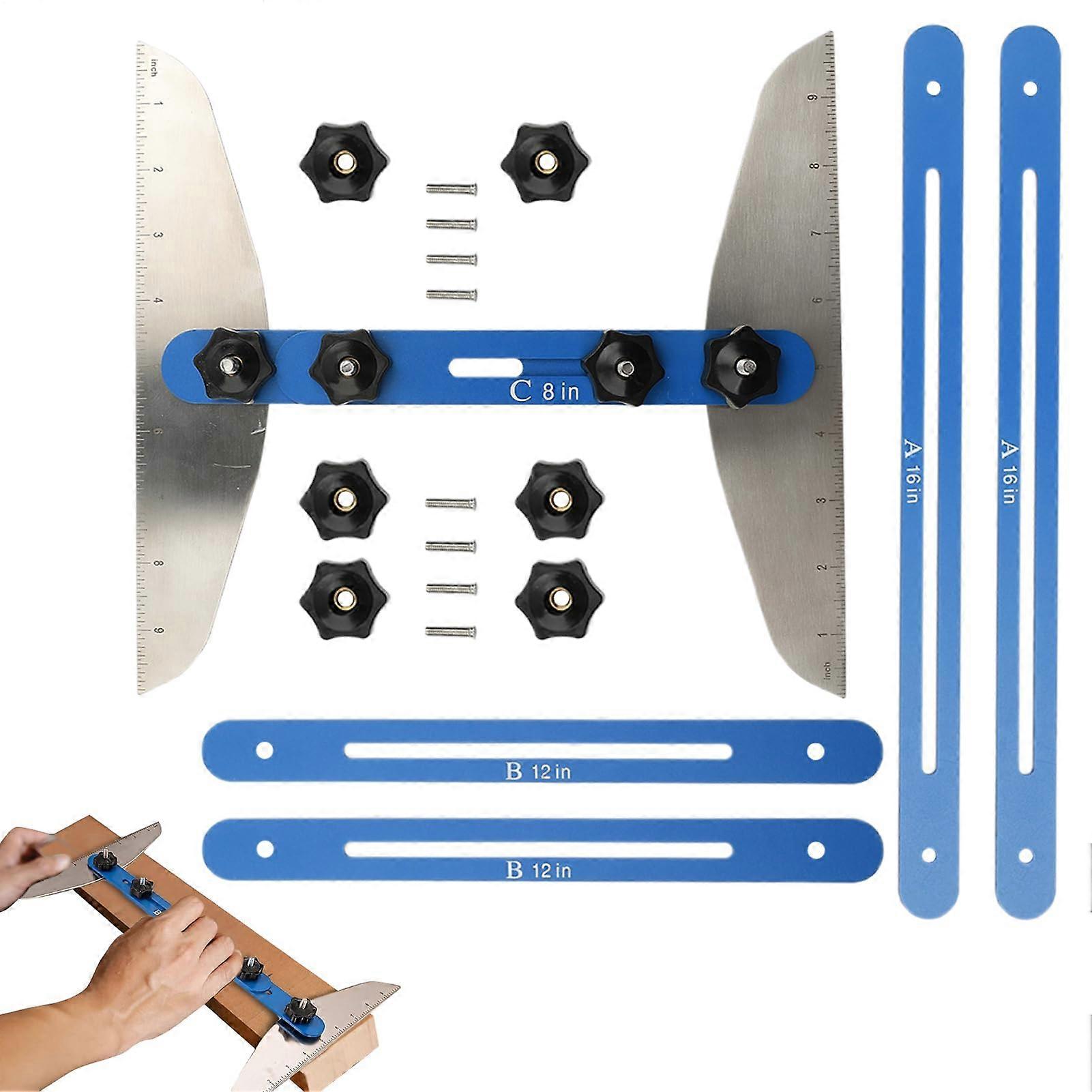 Stair Gauge Tool Stair Tread Template 1160 Inch Adjustable Folding Ruler Precision Shelf Layout For Drywall