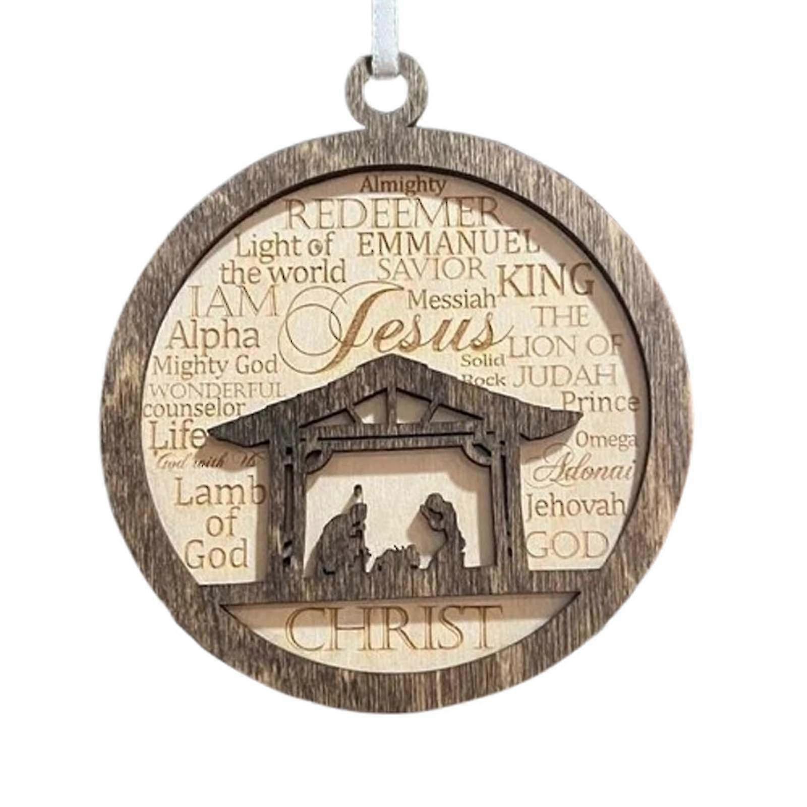 Christmas Tree Multi-Color Nativity Ornament Decoration