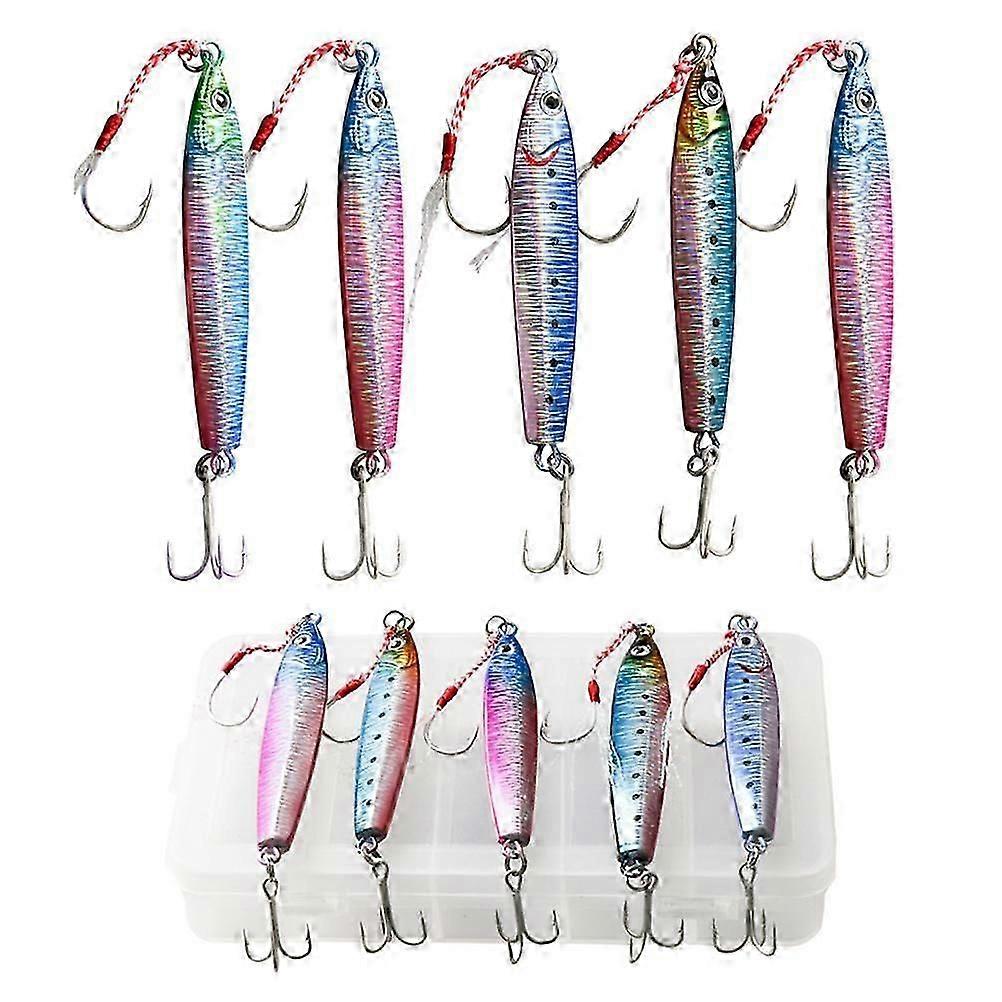 5Pcs 30g/40g Slow Fall Pitch Fishing Lures Metal Flat Fishing Jigs Sinking Jigging Bait for Saltwater Fishing