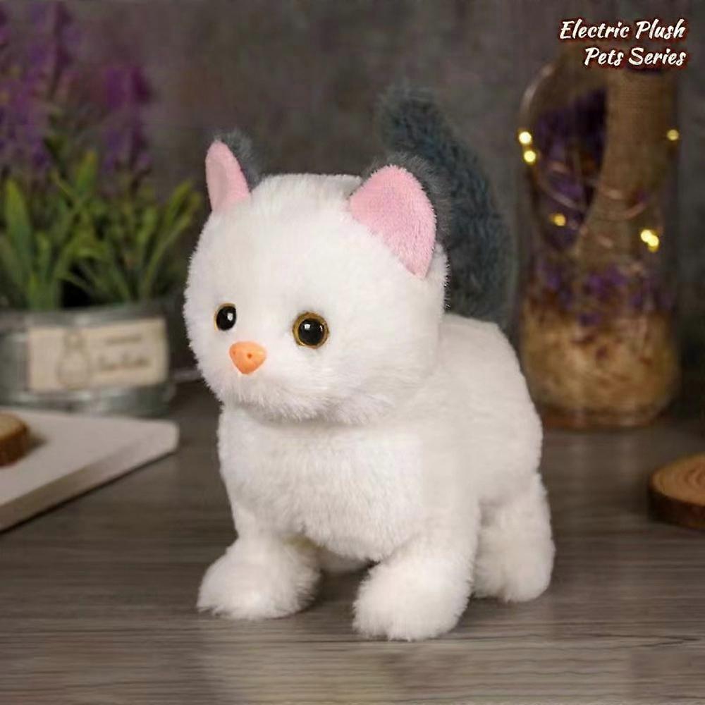 Interactive Robot Kitten Plush Toy - Waving, Walking Electric Pet for Endless Fun