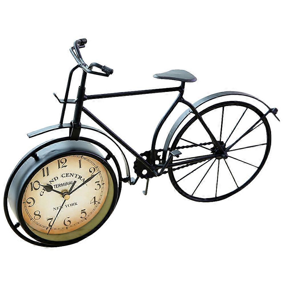 Retro Bicycle Alarm Clock Metal Table Clock for Home 2Pcs