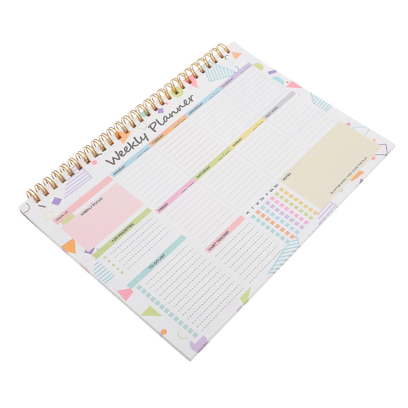 Weekly Planning Pad Notebook for Life Organization 3Pcs with Spiral Binding