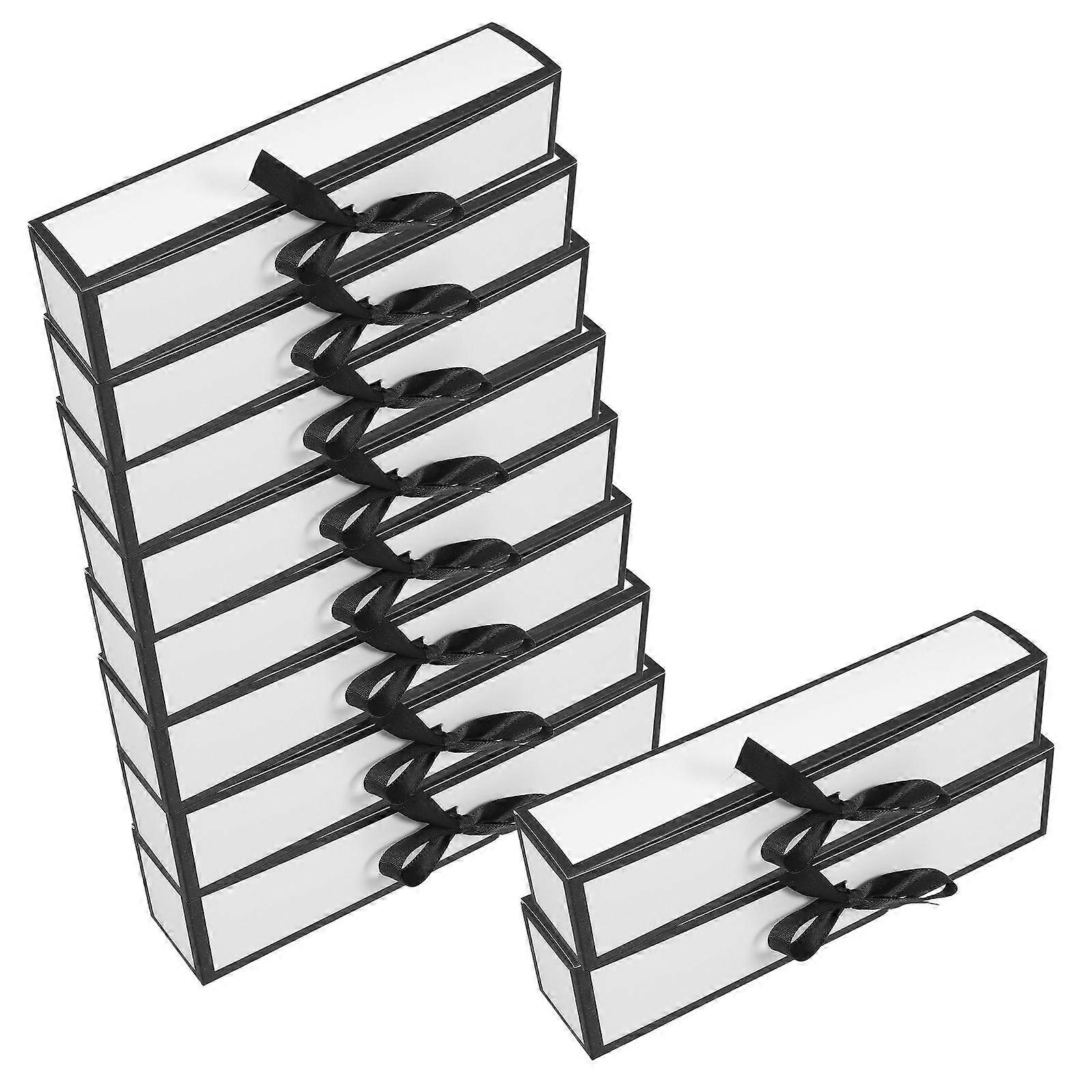 Decorative Candy Box Long Rectangular Folding Box Baby Showers Multi Paper Packaging Box Portable Convenience 10Pcs