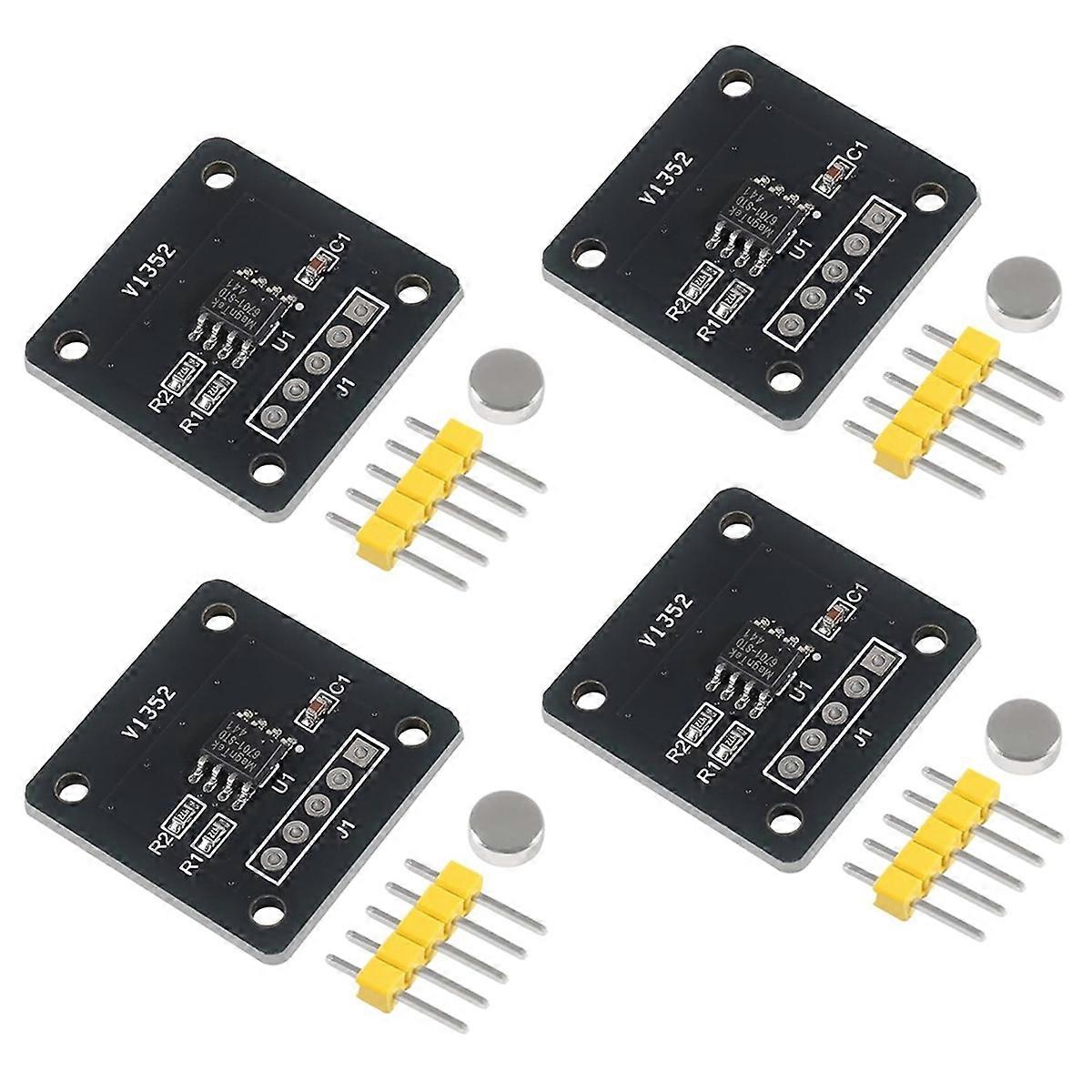4pcs MT6701 Magnetic Encoder Magnetic Induction Angle Measurement Sensor Module 3.3V 14bit High Replace AS5600