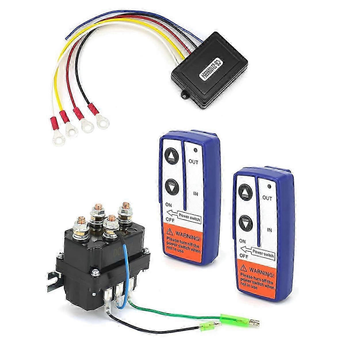 suitable for Wireless Remote Control Winch Kit - 12V, 250A, Waterproof, Sole Relay Contactor+ 2Pcs Wireless W-jc