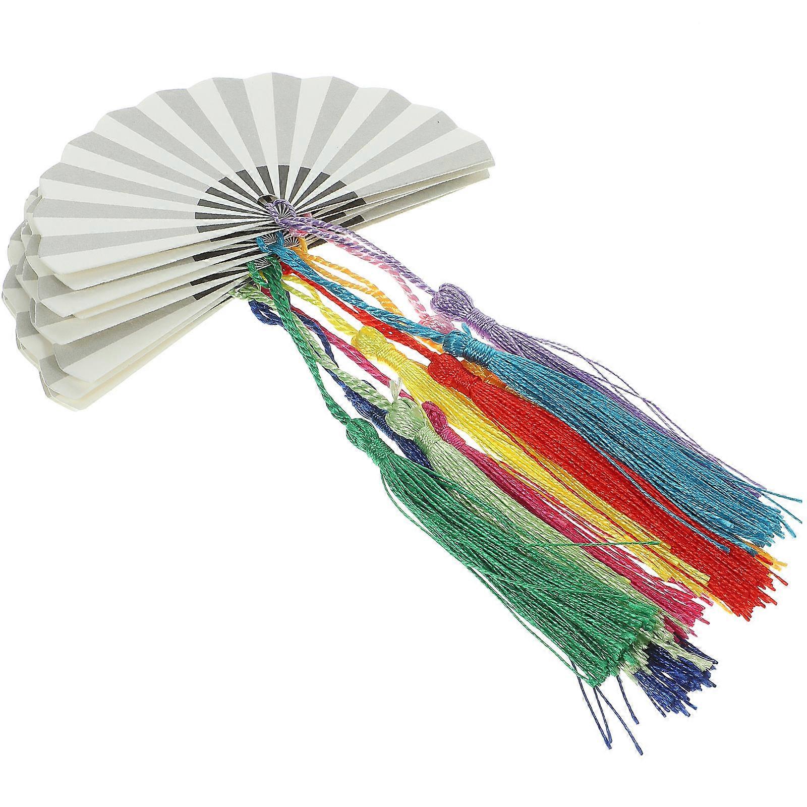 Fan Blank Bookmarks for Decoration 2Sets Paper Bookmarks with Tassel