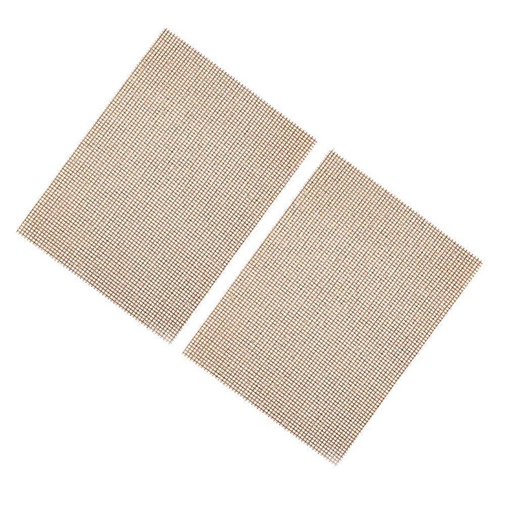 2Pcs Bbq Grill Mesh Mat Liners for Baking Non-Stick Brown Cooking Mats