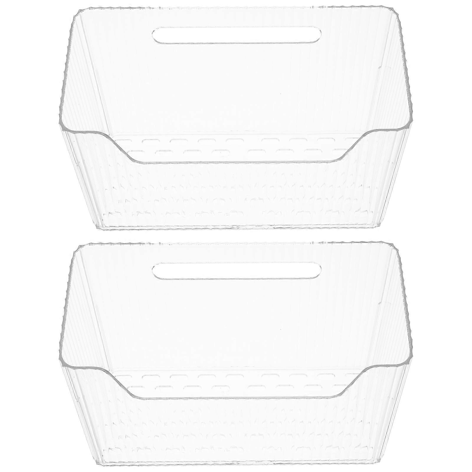 Kitchen Hanging Organizer Bins for Storage 2Pcs Clear Plastic Wall Mounted Basket