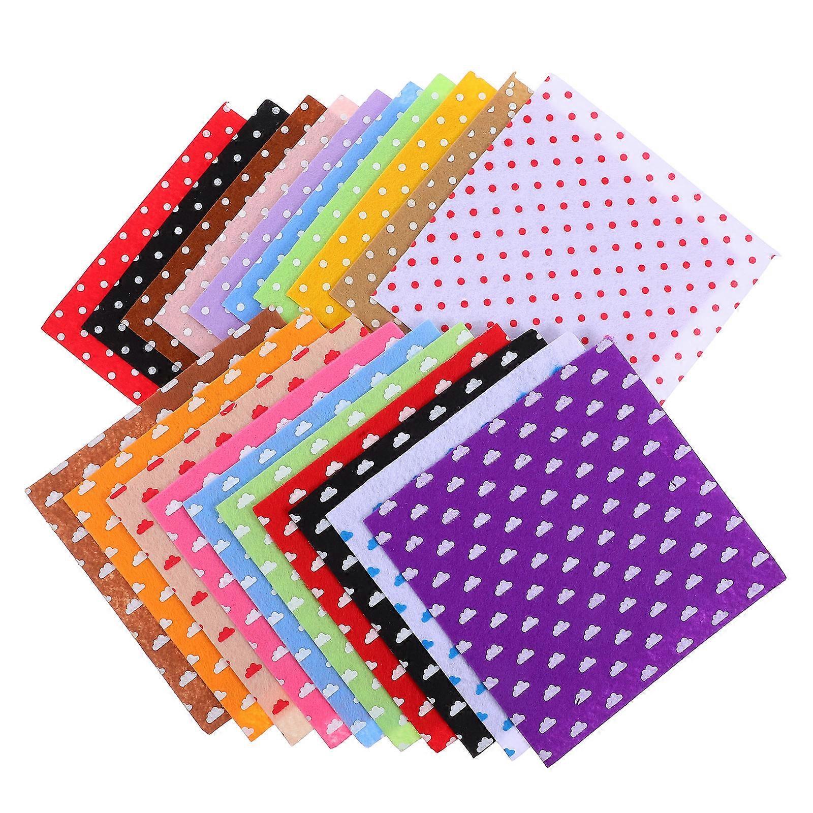 Square Nonwoven Fabric DIY Flower Dot Printed for Sewing Craft Projects 80Pcs