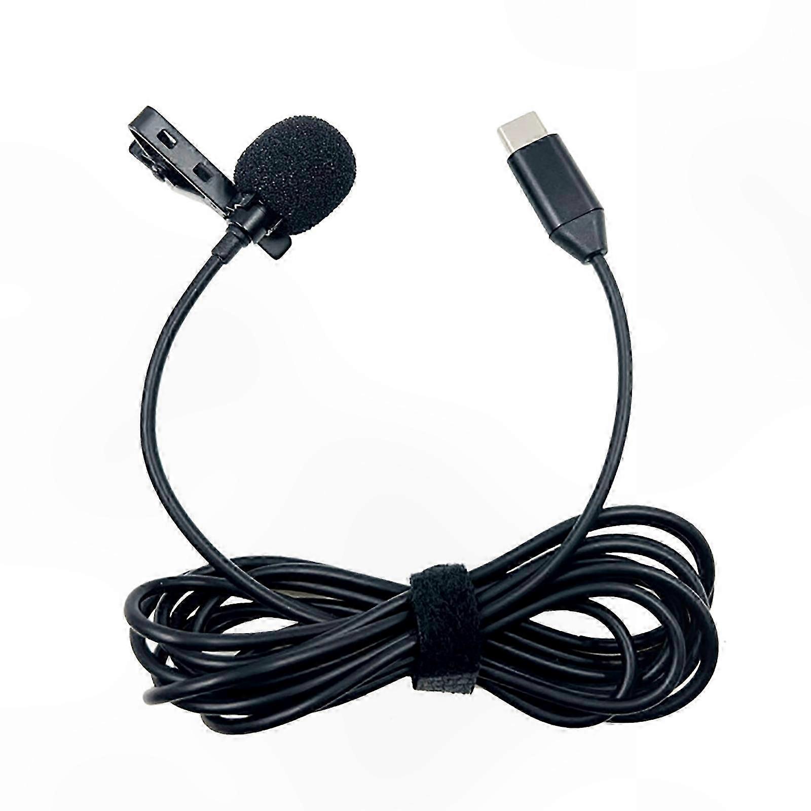 Omnidirectional Clip-On USB C Microphone for Content Creation Enhanced Sound Quality Portable Mini Lapel Mic Type C Adapter-Compatible