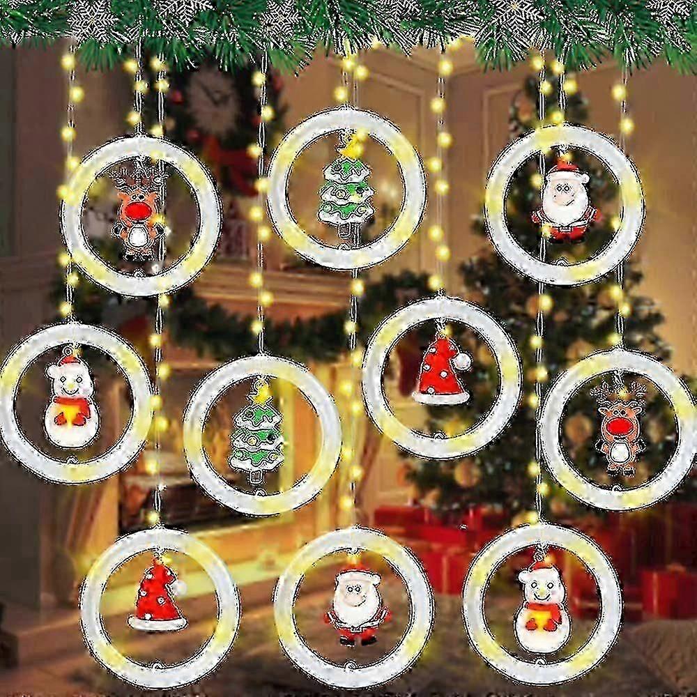 Christmas Lights Indoor Window,Christmas Tree Decorative,Curtain Lights Window LED,Hanging Christmas Decoration Lamp,Christmas Lights Outdoor Christma
