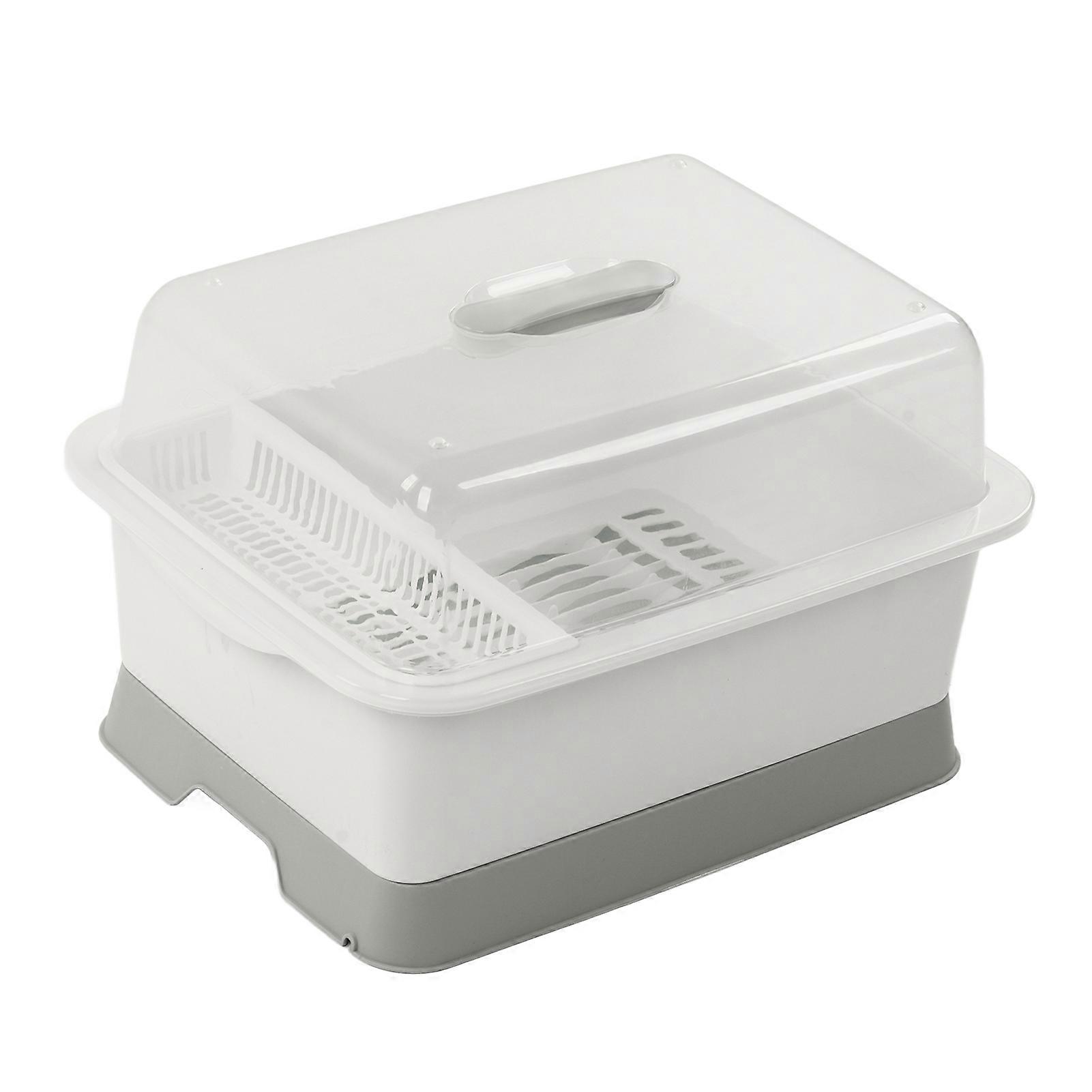 Dish Drainer with Lid Minimalist Space-Saving PP 340g Kitchen