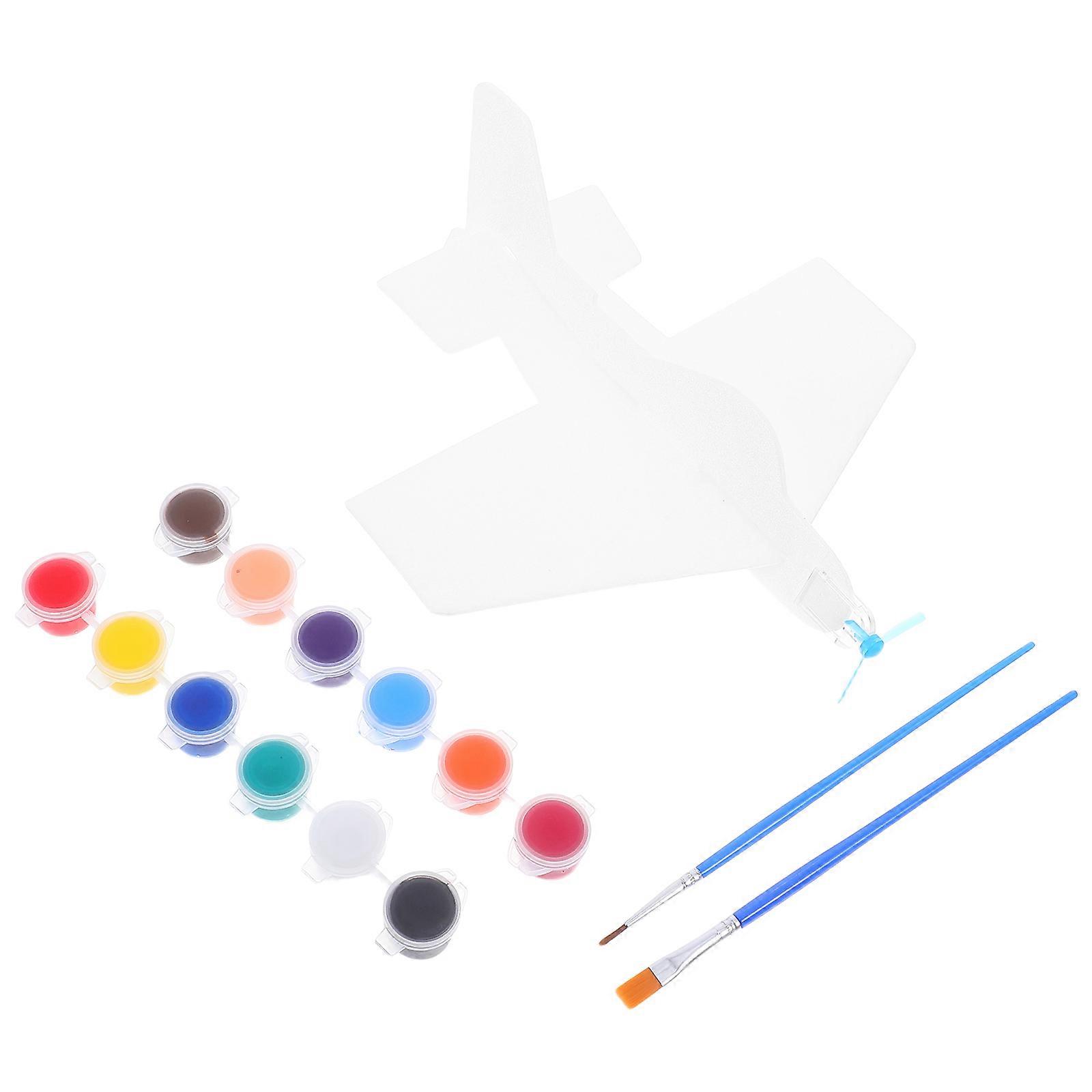 Model Airplane Kit White Foam Glider for Craft 1Set with Paint