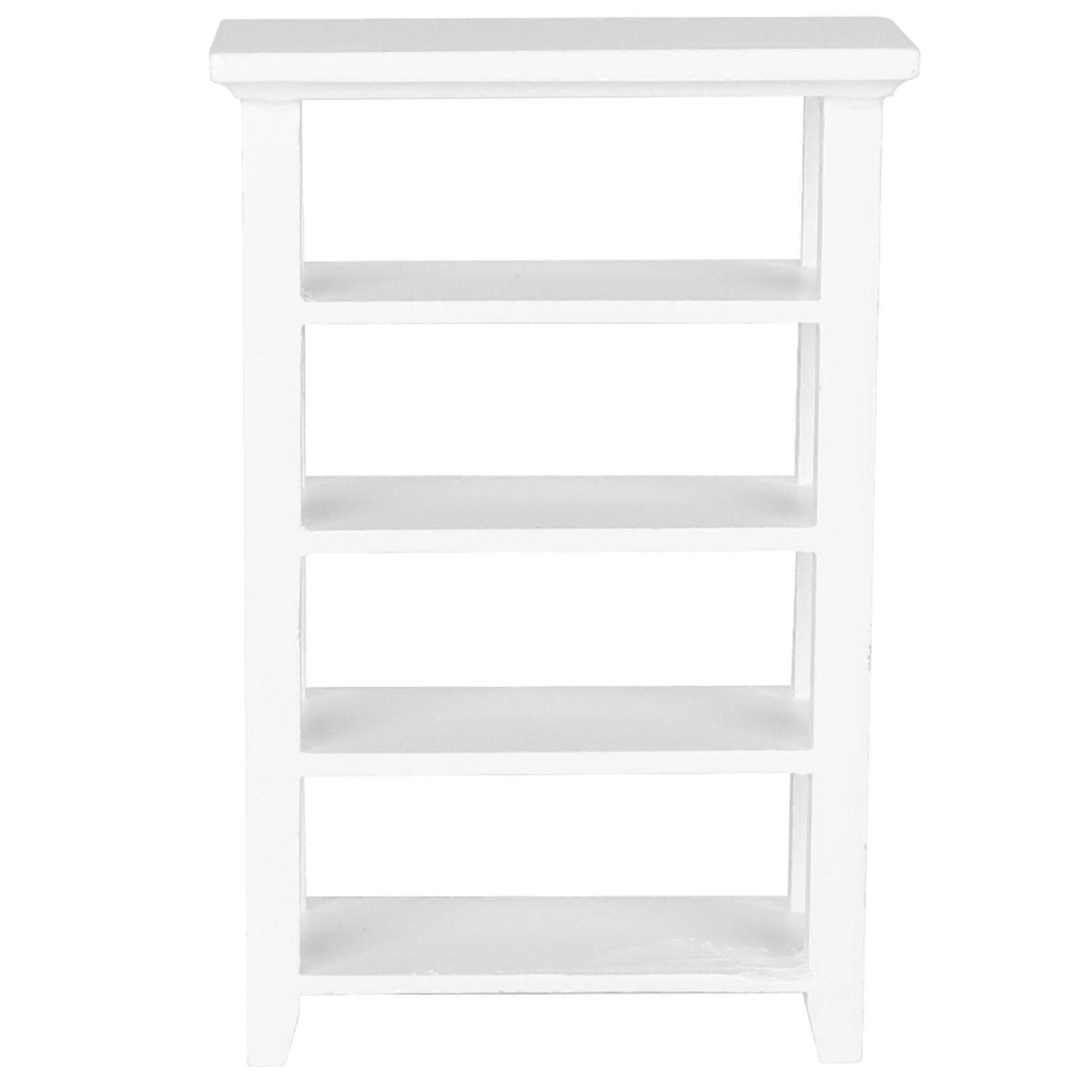 Miniature Furniture Model Wooden 4 Layers Shelf Display Rack for 1:12 Doll House Accessory
