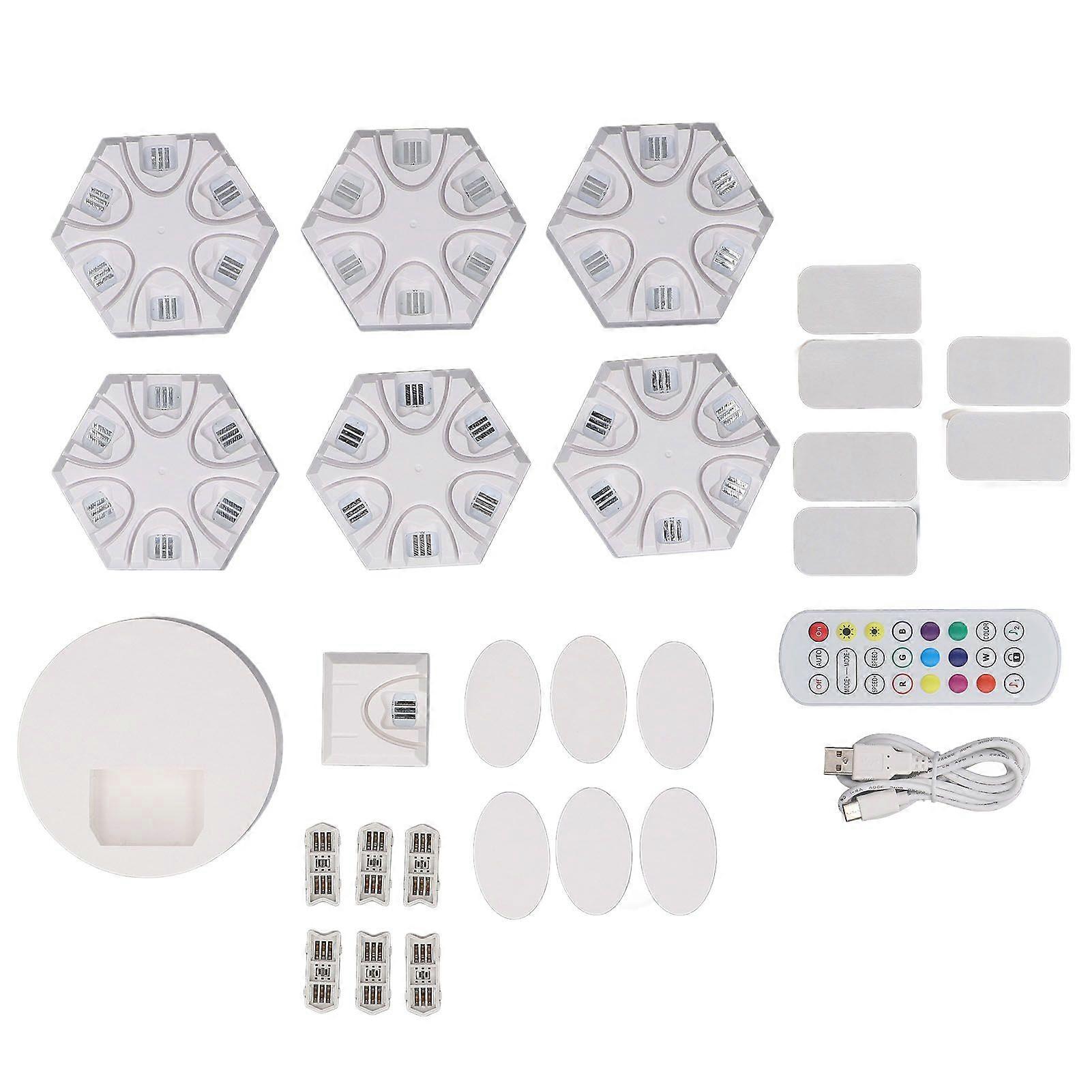 6PCS LED Hexagon Lights for Wall Wireless RGB Music Sync DIY Hexagon Gaming Light with Remote Control for Tuya Living Room Bedroom Party Home Decor
