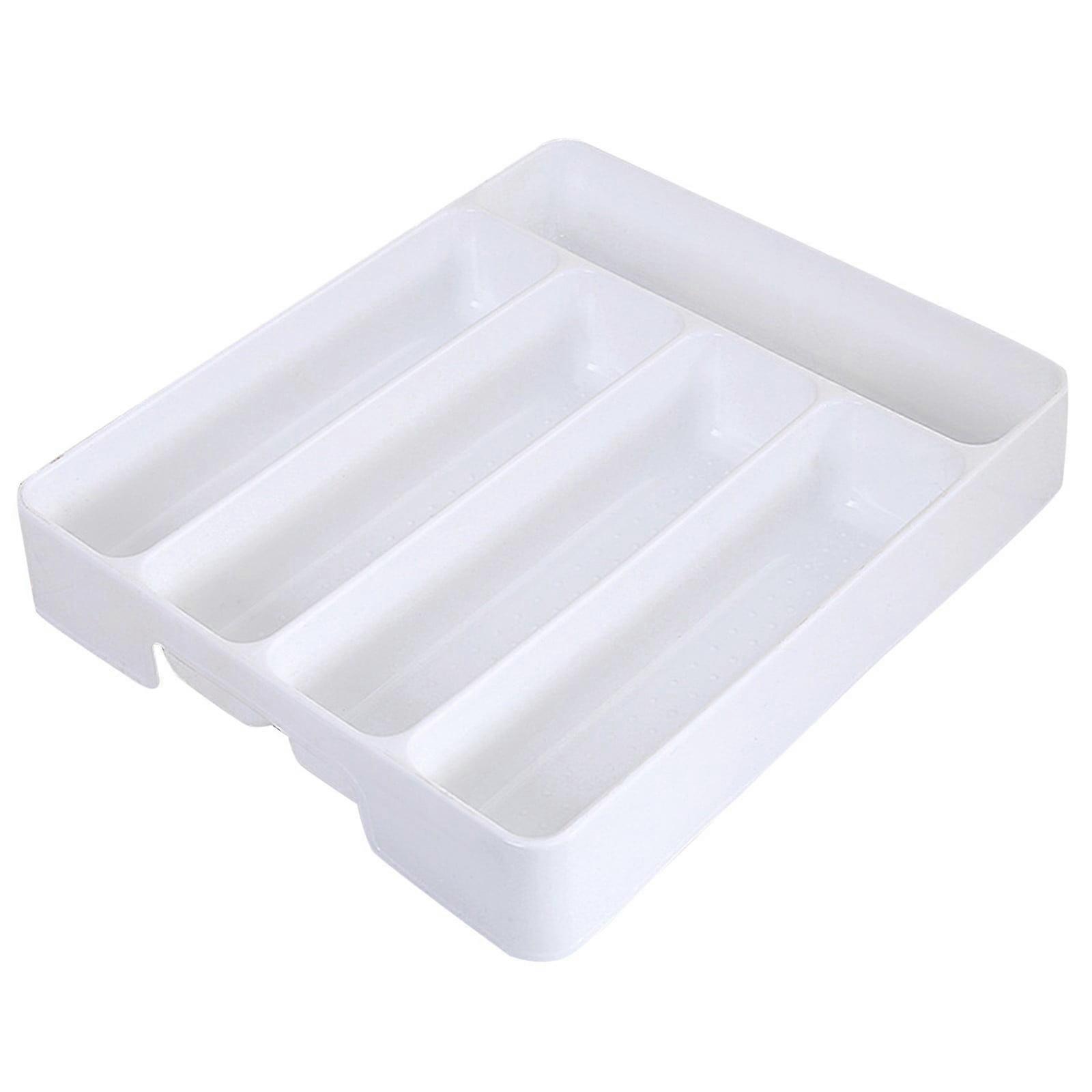wileqep Silverware Organizer Small, White
