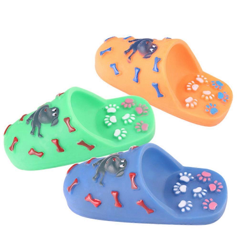 Pet Chewing Toy Slipper Shape 4 Pcs Fun Outdoor Play Whistle Sound Durable for Dog Puppy