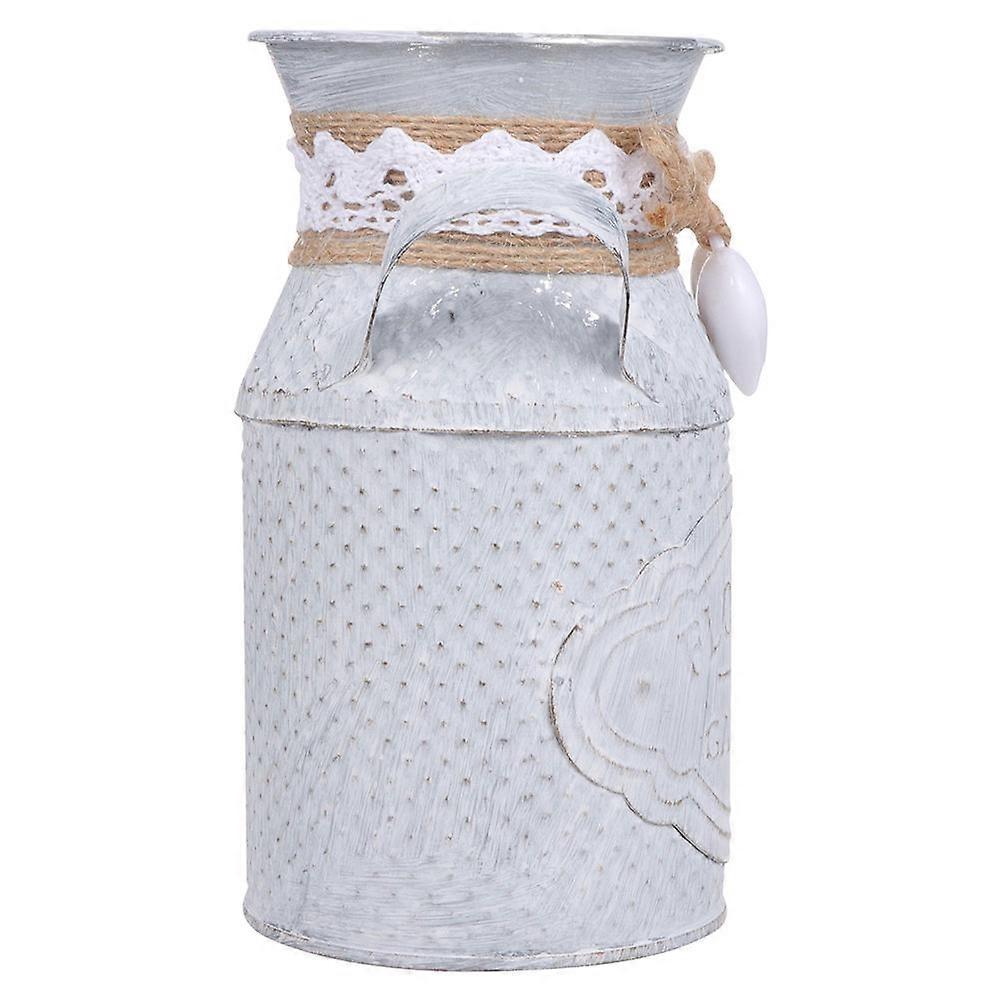 Iron Flower Pot Floral Arrangement Rustic Style Round Shape 1Pack