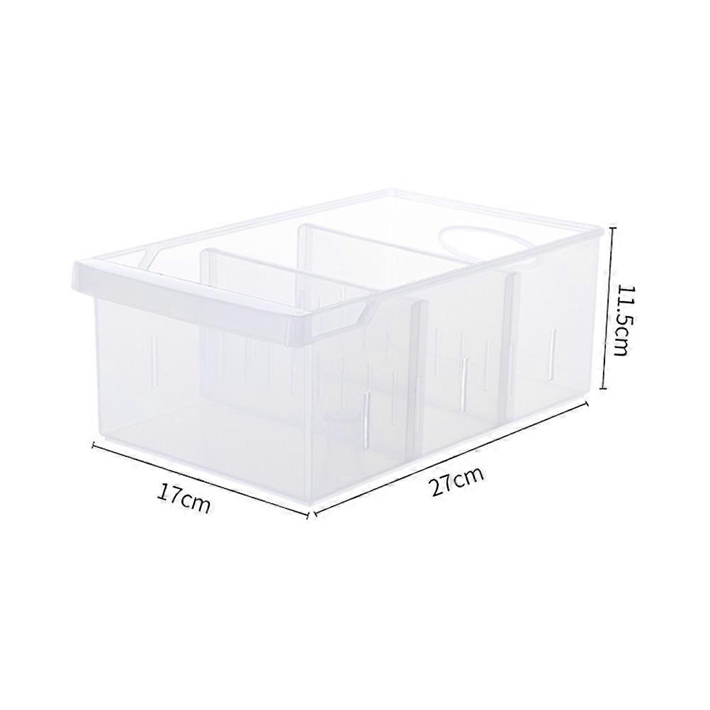 Small Fridge Organizer Crisper Rectangular Food Container With Compartments Kitchen Cabinet Use 27.00X17.00X11.50CM 1Pack