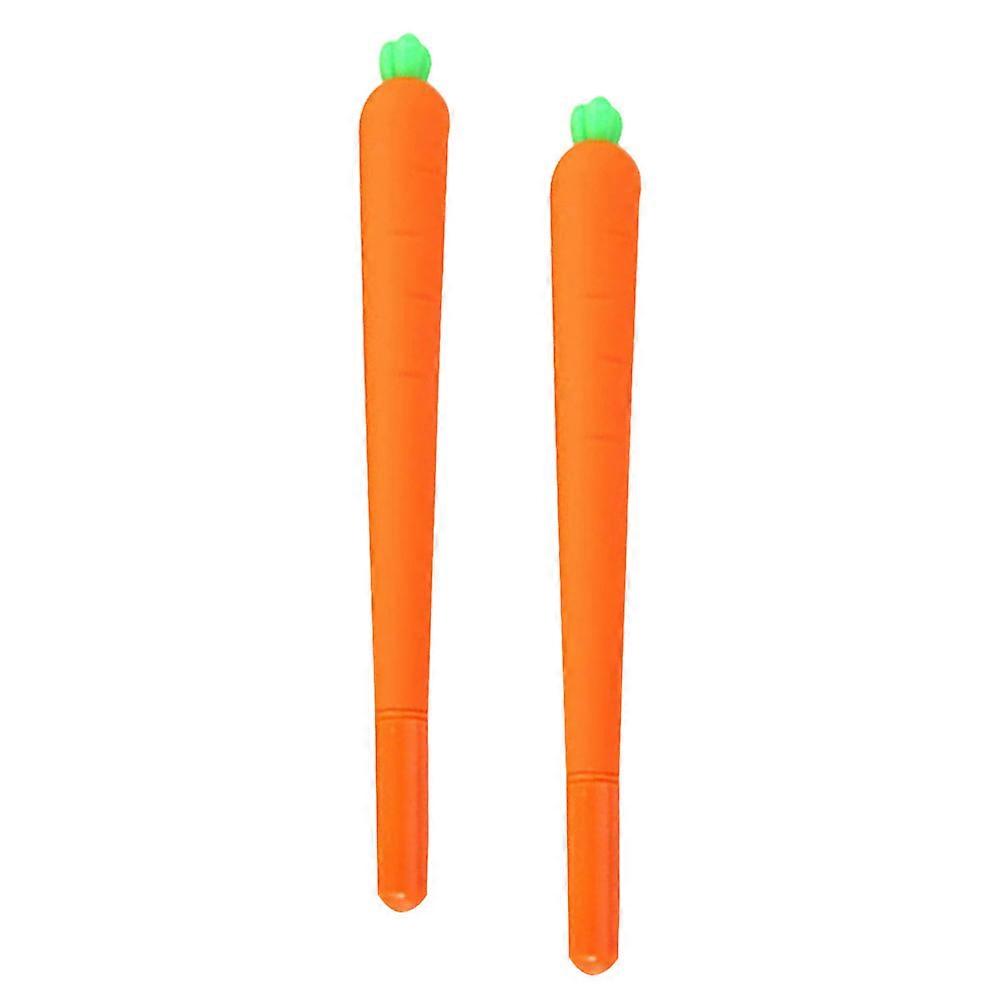 Carrot Gel Ink Pen Neutral Function with 2Pcs Silicone Roller Ballpoint Pens