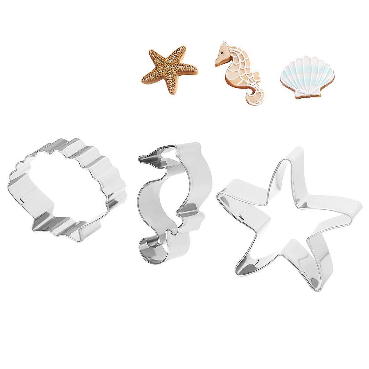 Biscuit Cutters Ocean Theme Stainless Steel Cookie Mold for 3Pcs Set