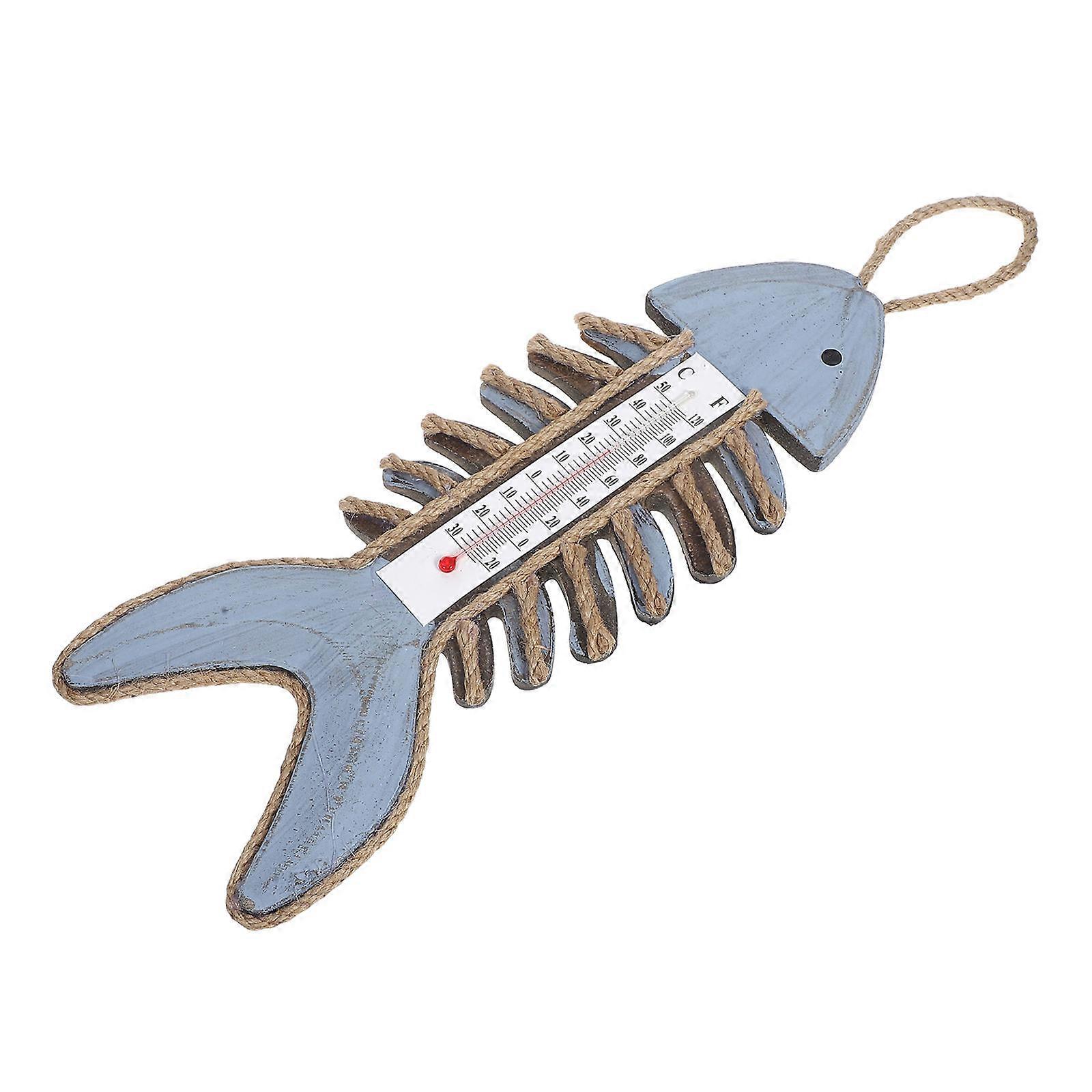 Wall Mounted Thermometer Fish Bone Thermometer for Decoration 2Pcs Indoor Use