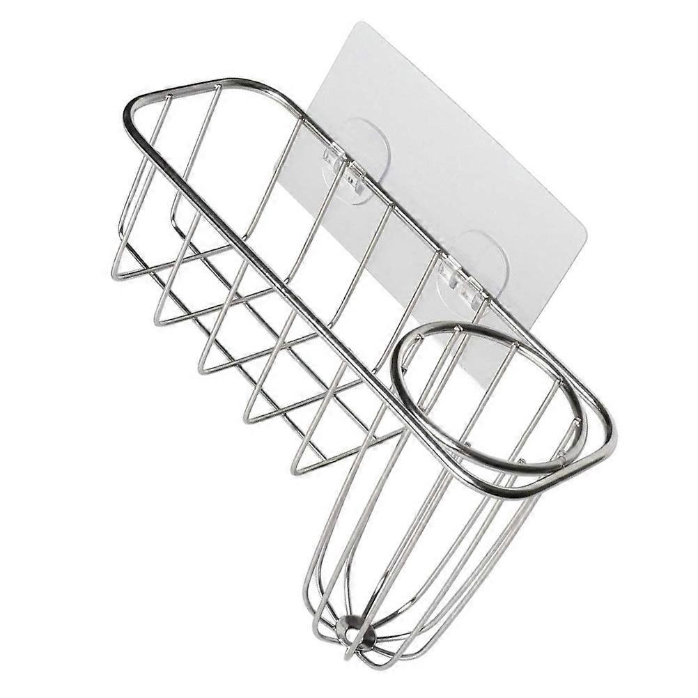 Kitchen Sink Rack Stainless Steel Silver for Kitchen Use 2Pcs Shelf