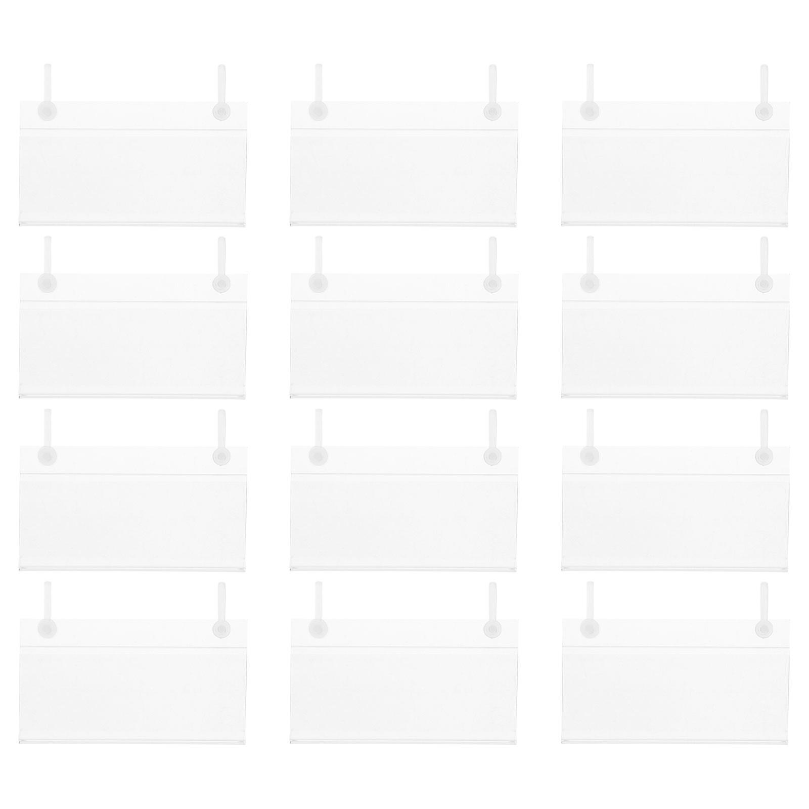Clear Label Holders Transparent Shelf Label Holder for Wire Baskets 90Pcs