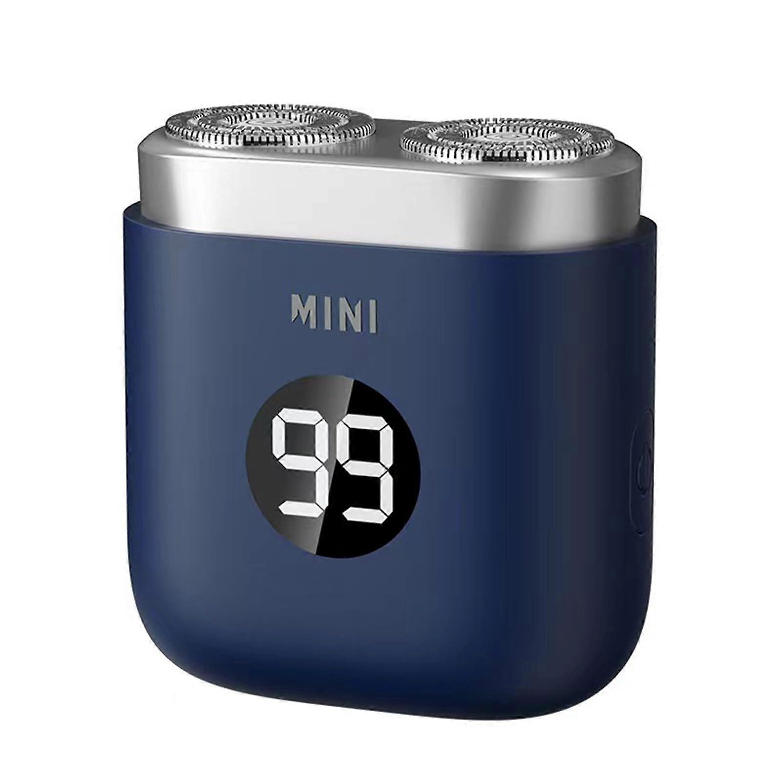 Electric Beard Trimmer 360 Degree Shaving Without Dead Corners Mini Shaver For Men Portable Blue