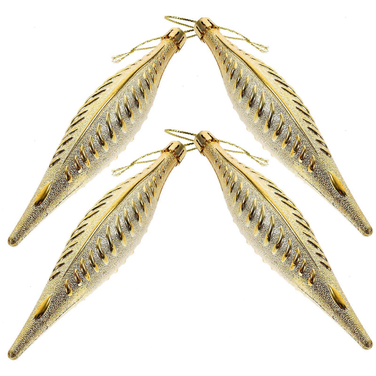 Tree Decoration 4Pcs Mini Ornaments Suitable For Xmas Tree Decorations In Festive Golden Style For Party Celebrations