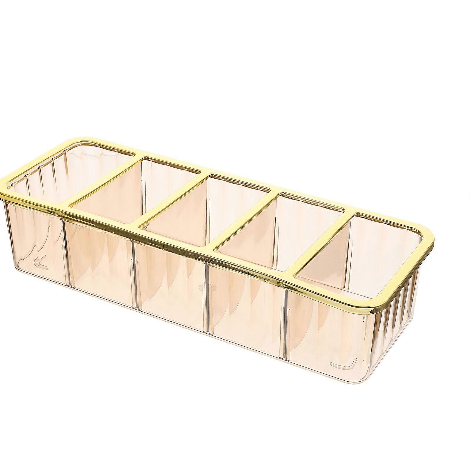 Desktop Organizer Remote Control Storage Box with 5 Compartments 4Pcs Set