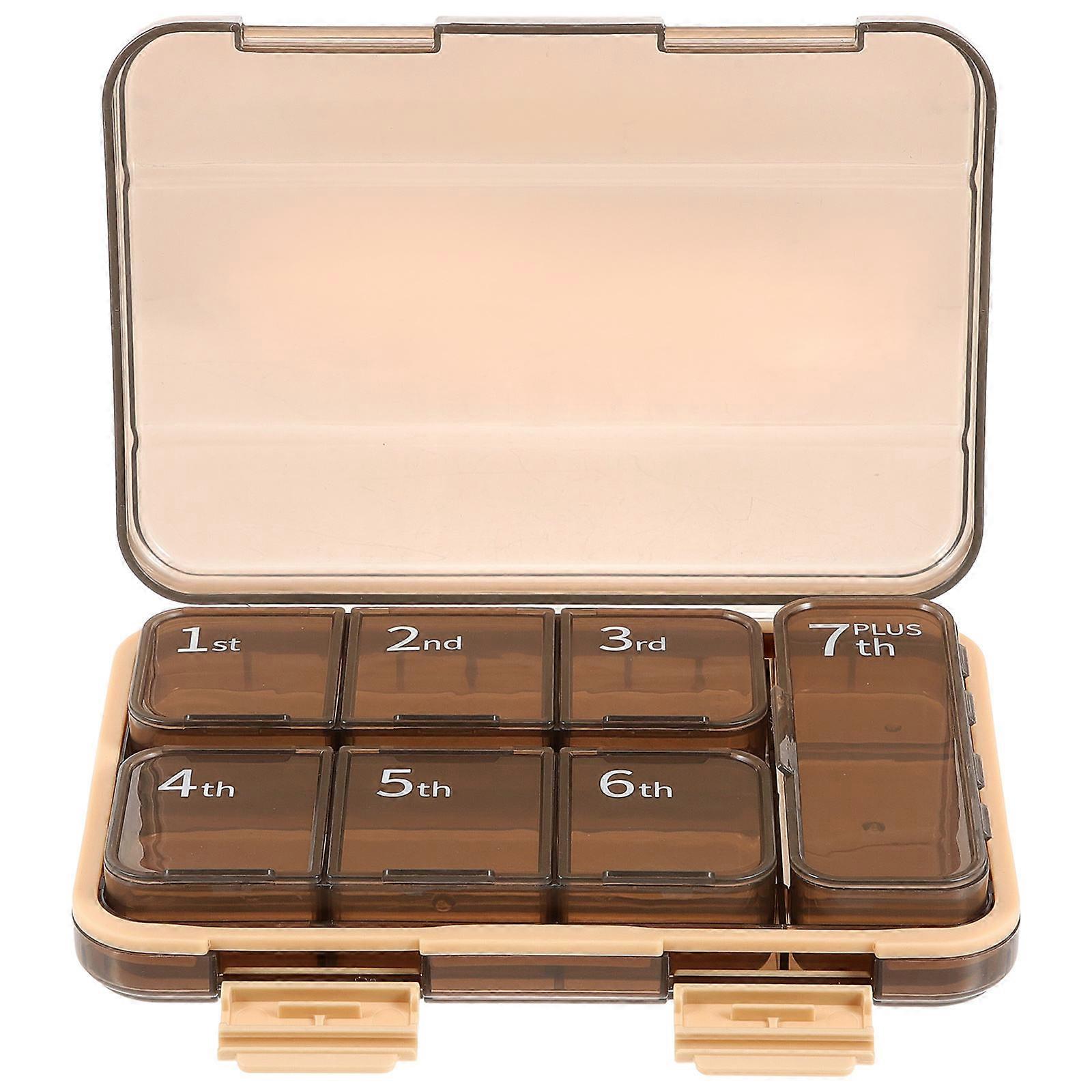 Home Use Pill Dispenser Mini Weekly Portable Organizer Compact Black Size With Double Locks 1Pack