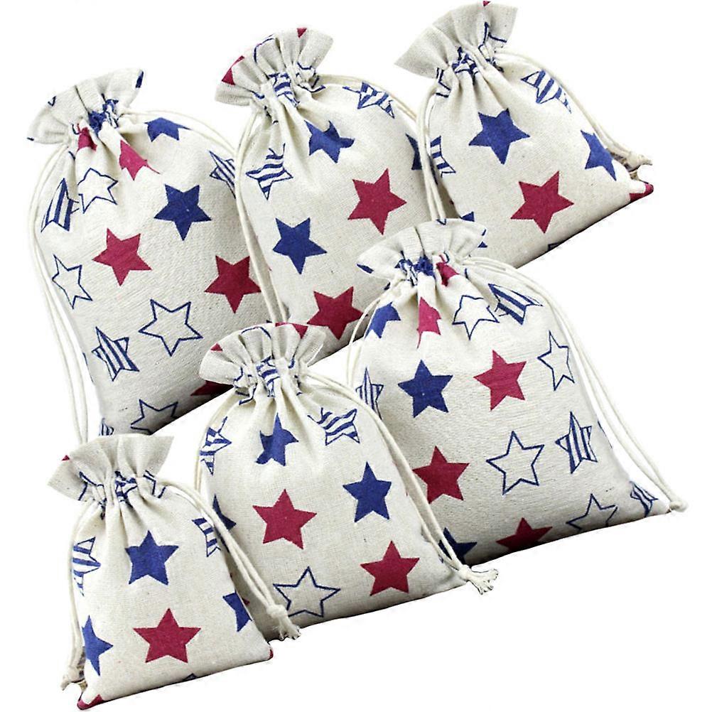 Durable Cotton Linen Innerwear Storage Bags Drawstring Pouch 6Pcs Pack