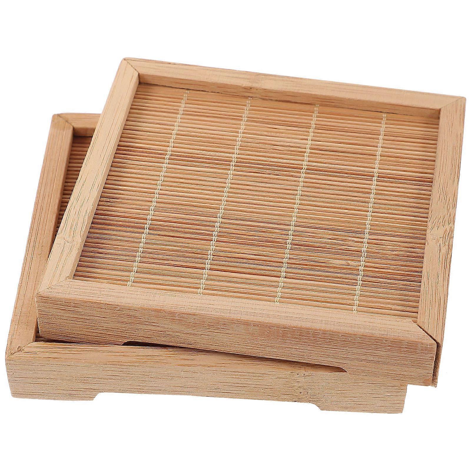 Bamboo Display Base for Indoor Decoration Incense Burner 4Pcs