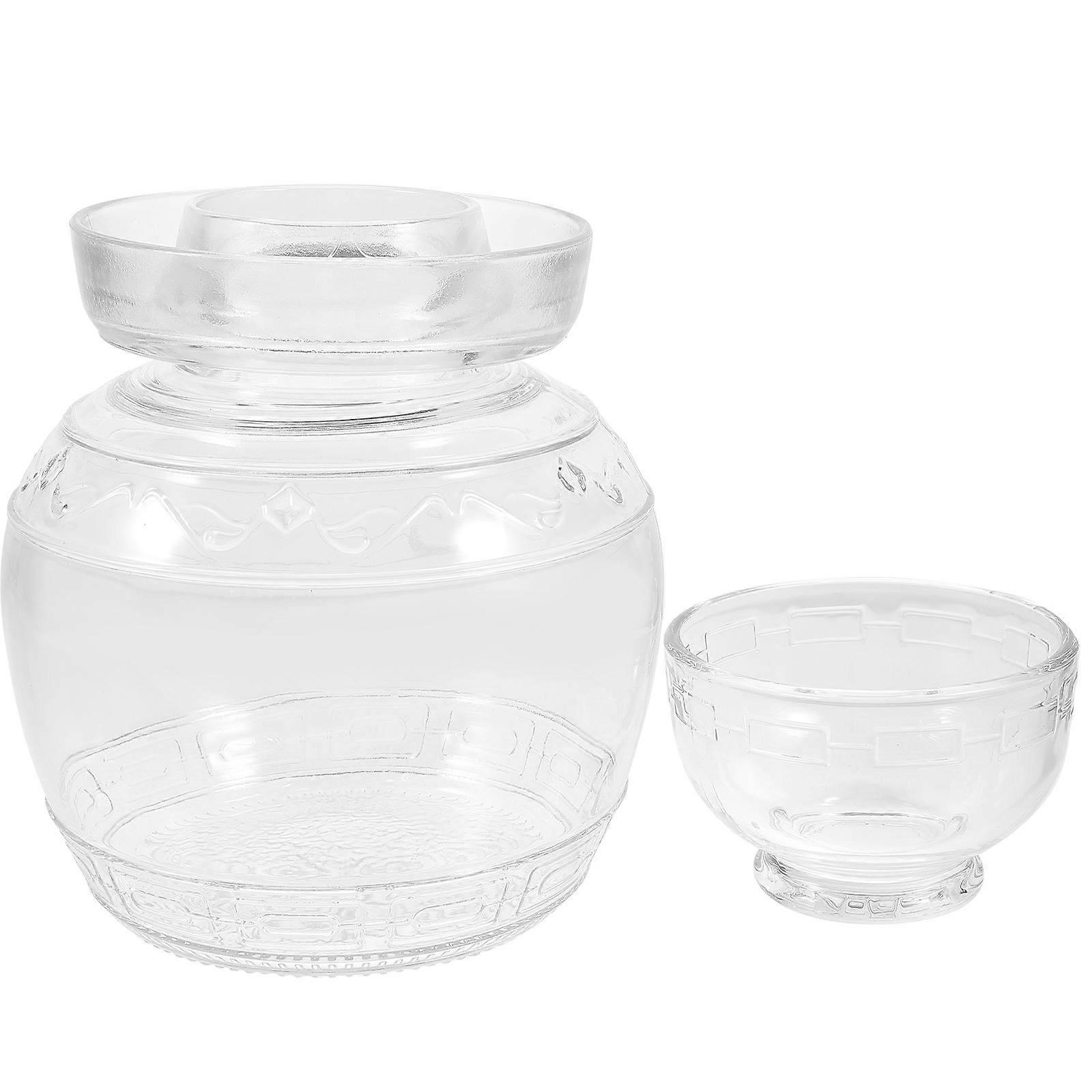 Kitchen Glass Jar Fermentation Jar for Food Storage 3Pcs Set