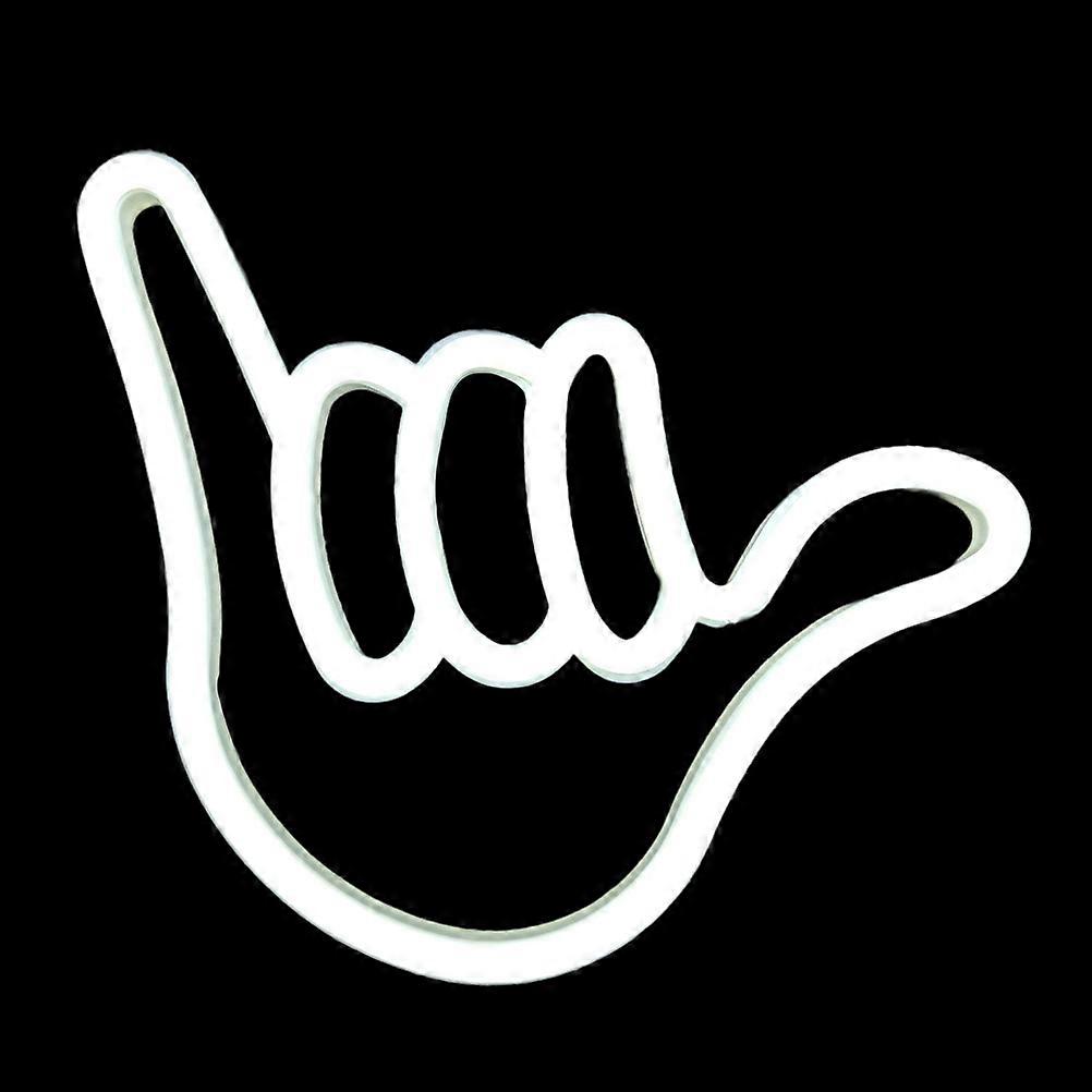 LED Neon Light Hand Shape Decorative Lamp for Decoration 4Pcs White