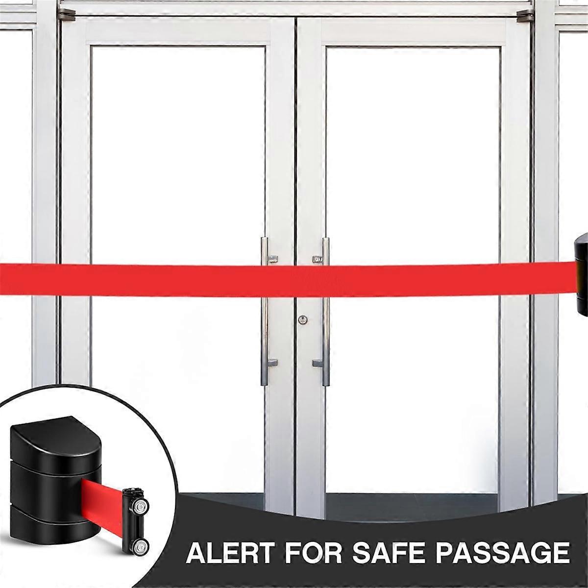 Wall Mounted Crowd Control Barrier Safety Belt with ABS Case 1PCS