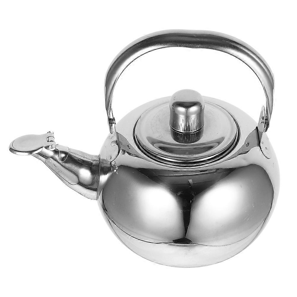 Silver Stainless Steel Tea Kettle for Home 2Pcs Practical Handle Teapots