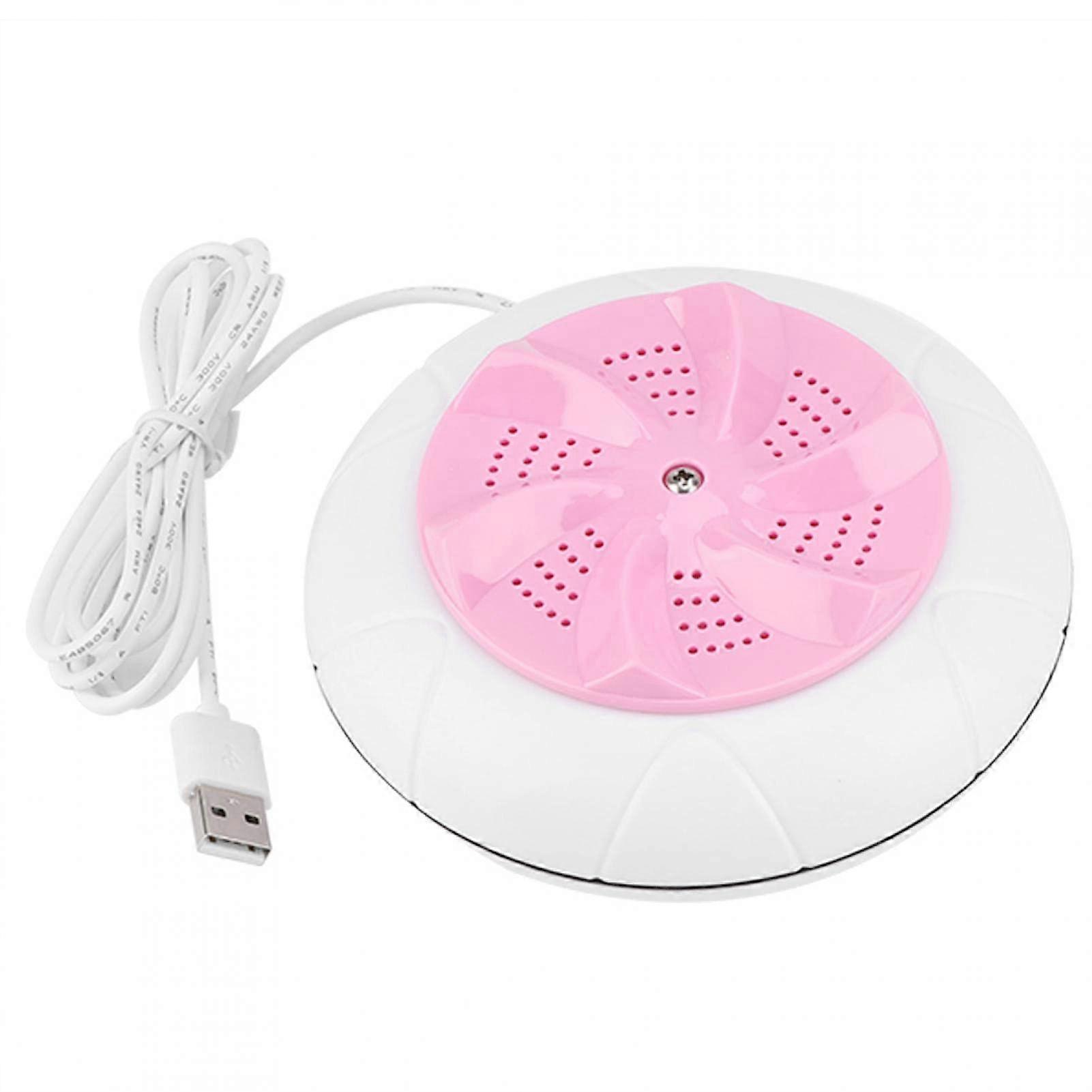 Portable Mini Ultrasonic Washing Machine for Travel - Compact Pink Laundry Cleaner Tool with Efficient Cleaning Features