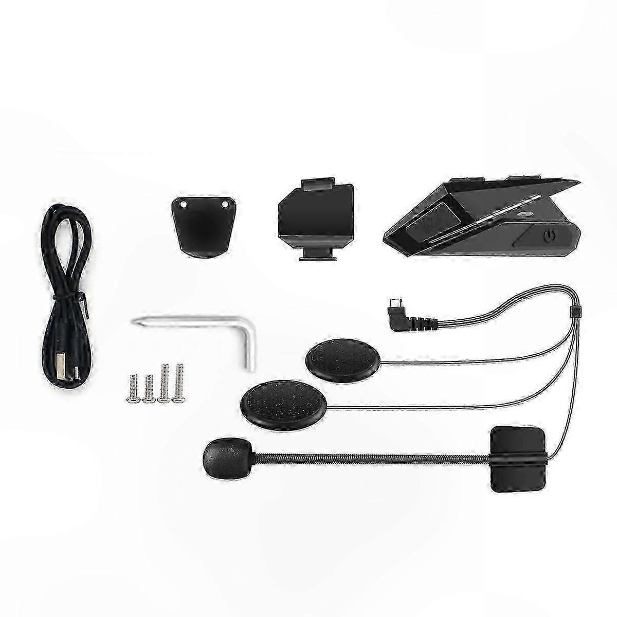 Bluetooth 5.0 Motorcycle Helmet Headset with Noise Reduction Mic and Stereo Sound Wireless Intercom Earphone