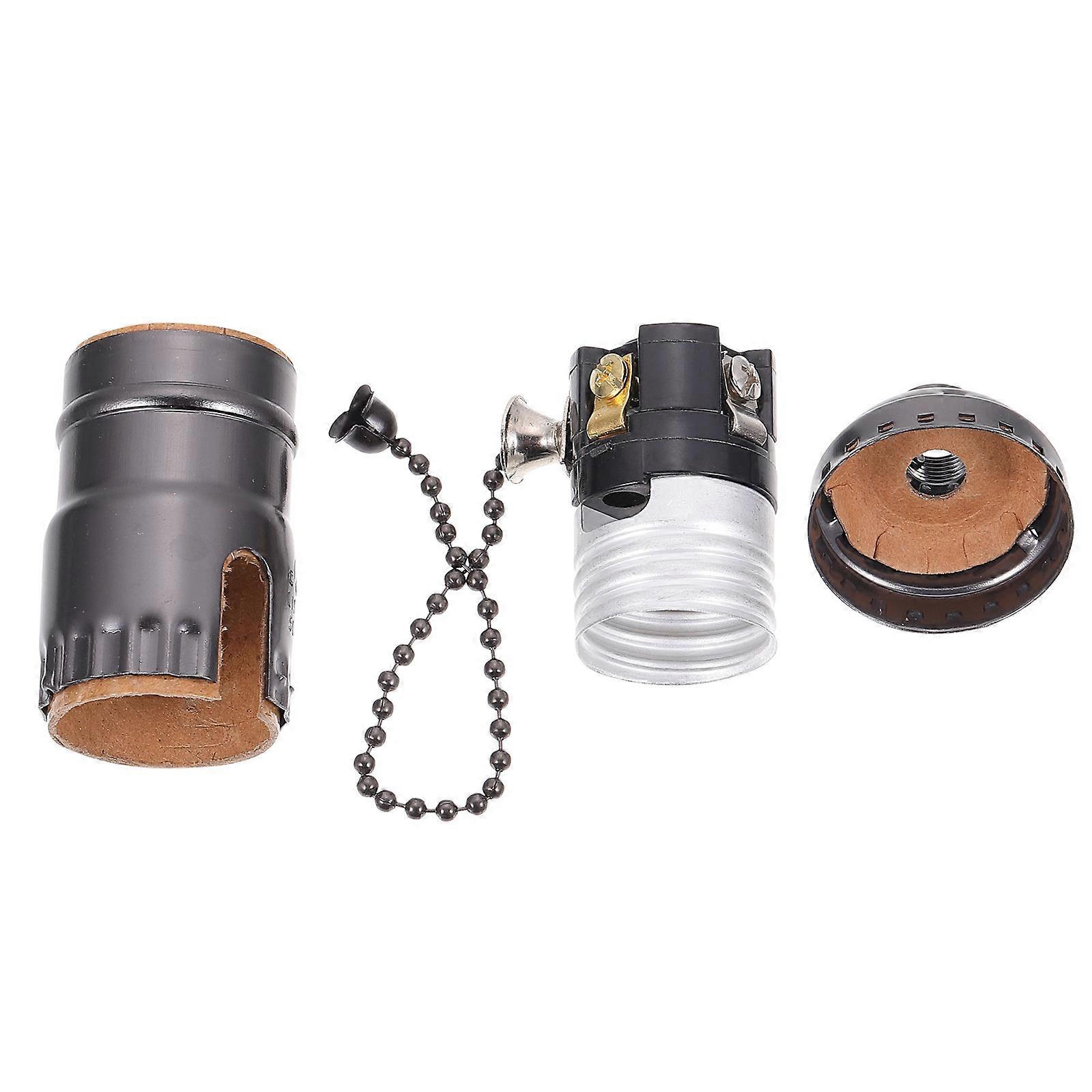 Black Aluminum E27 Lamp Holder for Light Use 6Pcs Retro Lamp Socket