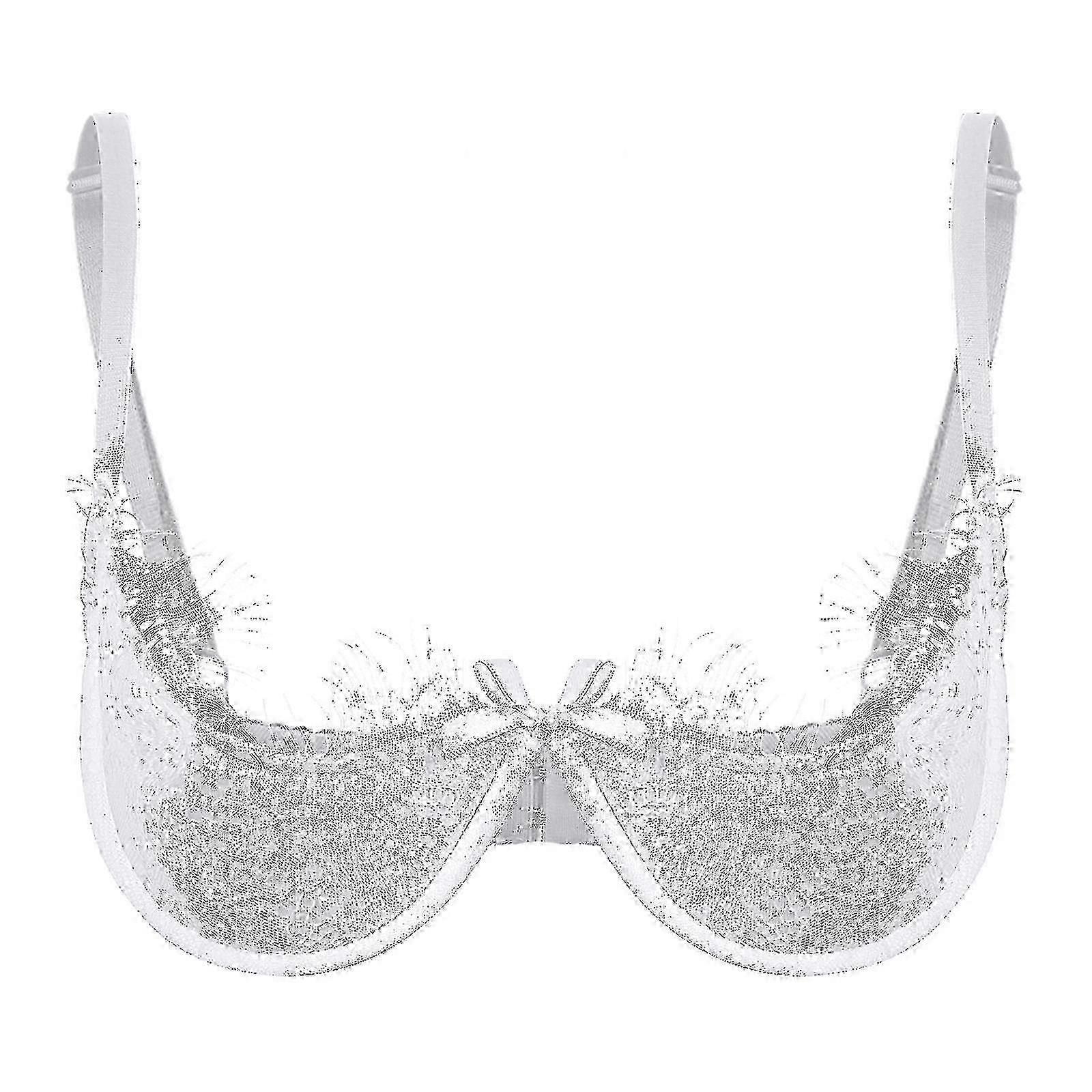 Damunderkläder Öppna bröstbehåar 1/2 kopp Push Up Bygel Spets BH Justerbar rem Svamp Vadderad Bysthållare Underkläder Banmo