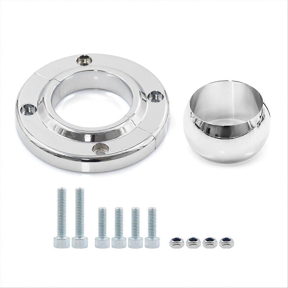 2inch Steering Column Floor Mount, Polished Steering Column Floor Mount Round for 350 Engine